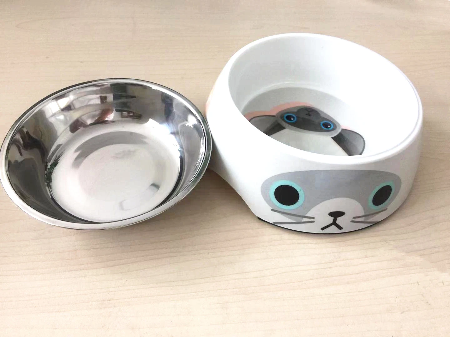 Pet Bowl Color Printed Stainless Steel Pet Dog Bowl Pet Water Food Bowl Metal Pet Food Container