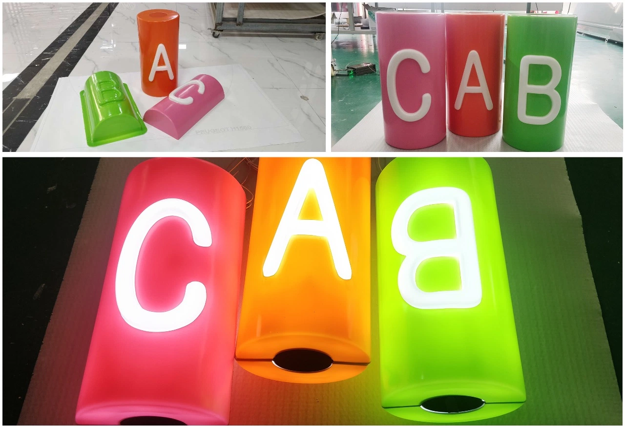 Custom Edelstahl / Aluminium Rahmen Acryl 3D geformte Zeichen LED Bier Leuchtkasten