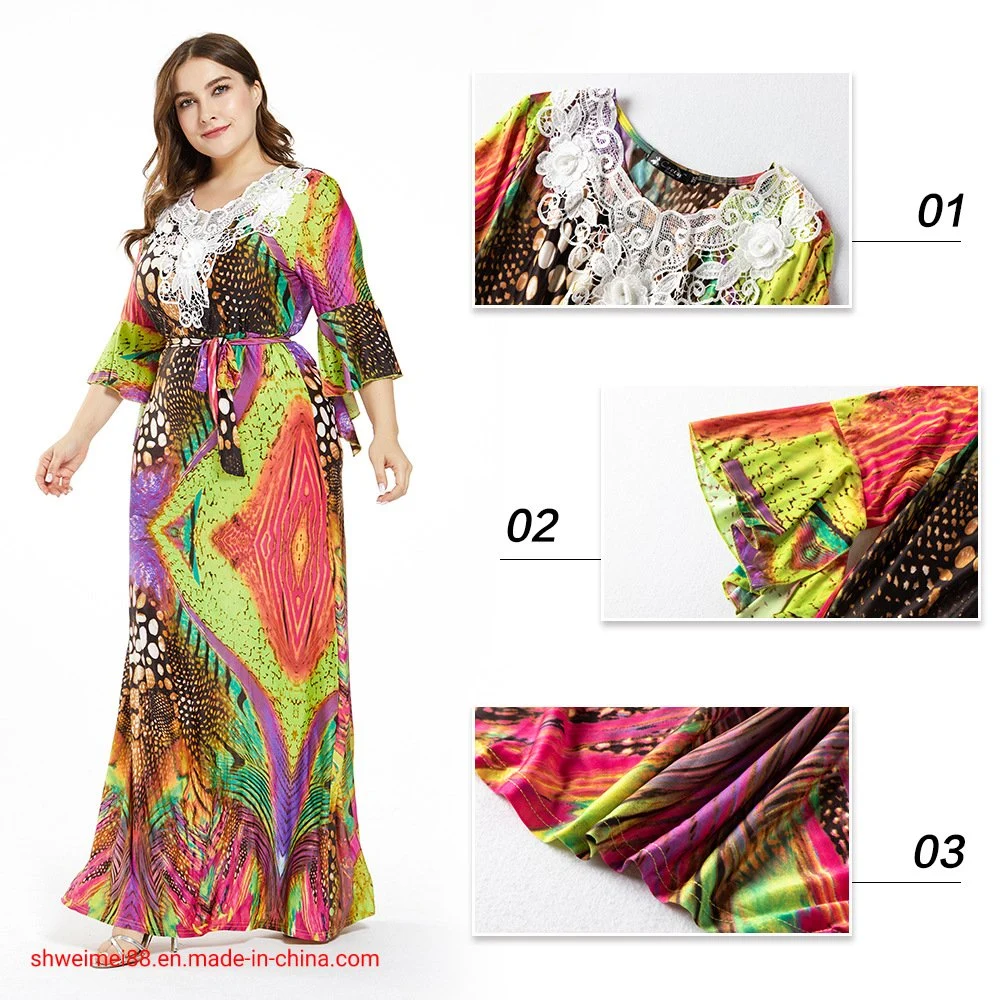 2020 Women Plus Size Beach Maxi African Dress Sexy Boho Flower Girl Fashion Long Ladies Dress