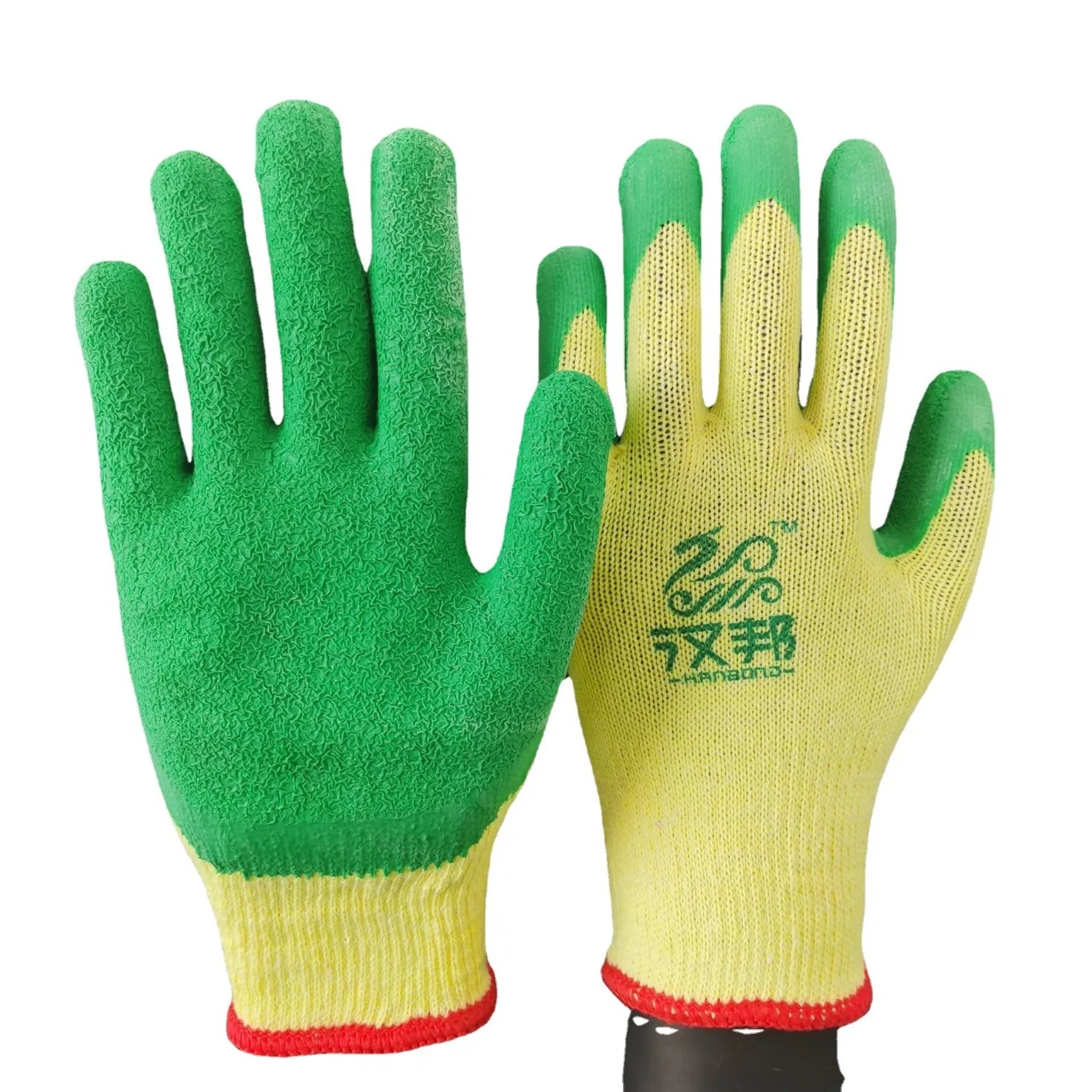 Guantes de trabajo industriales baratos recubiertos de látex Guantes de trabajo de seguridad protectora