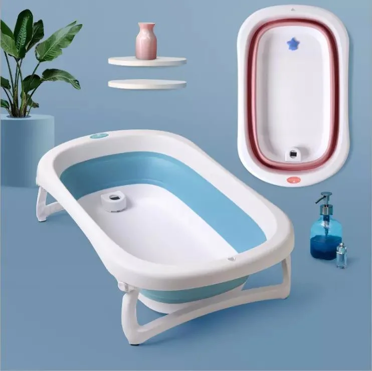 Bath Products Foldable Temperature Sensitive Baby and Children&prime; S Bathtub with Thermometer