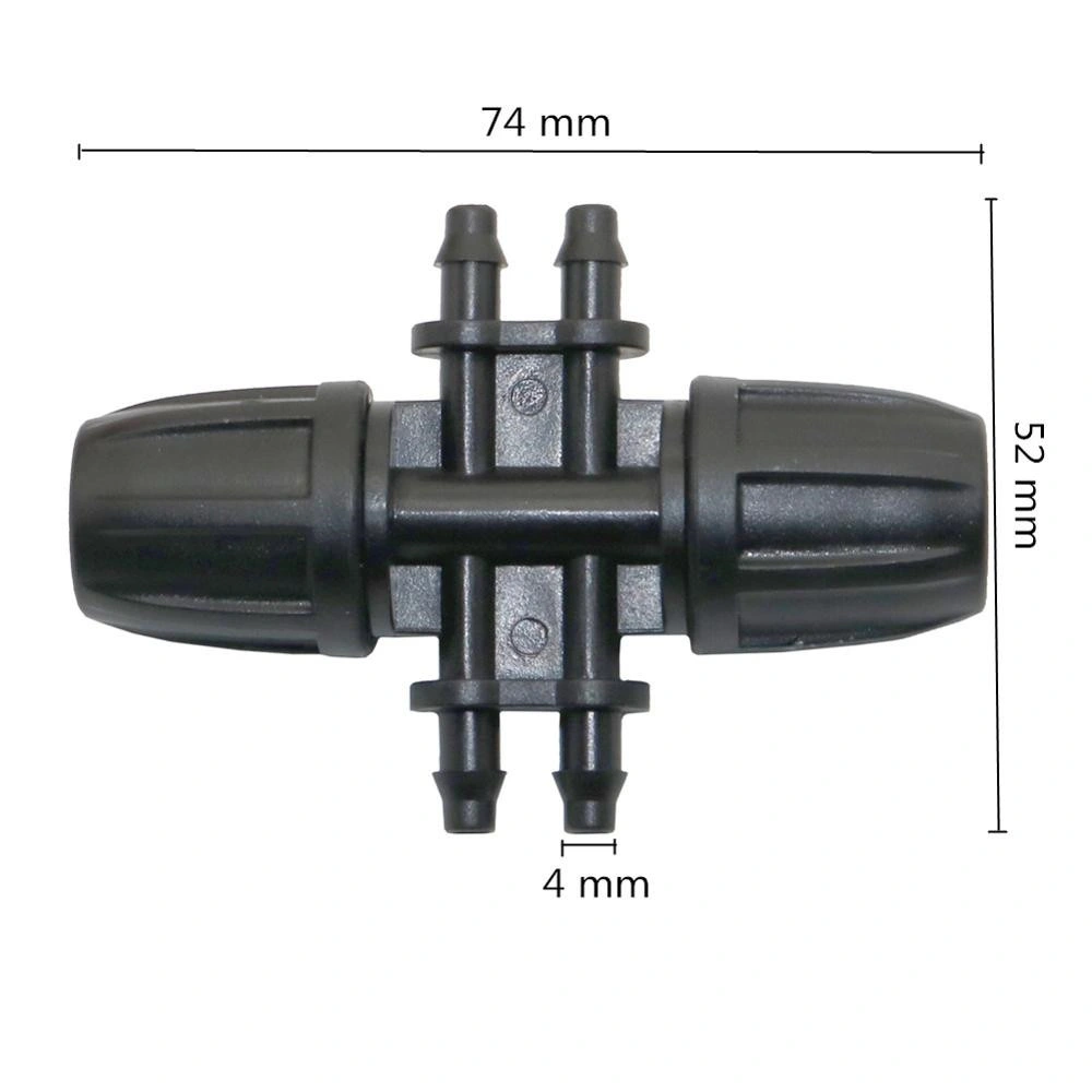 Garden Micro Irrigation System Fittings Watering Barb Hose Splitter 8mm to 4mm 4 Way Connector