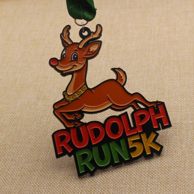 Factory Direct Sale Cheap Cut Out Virtual Run Challenge Medal Con Cartoon Deer