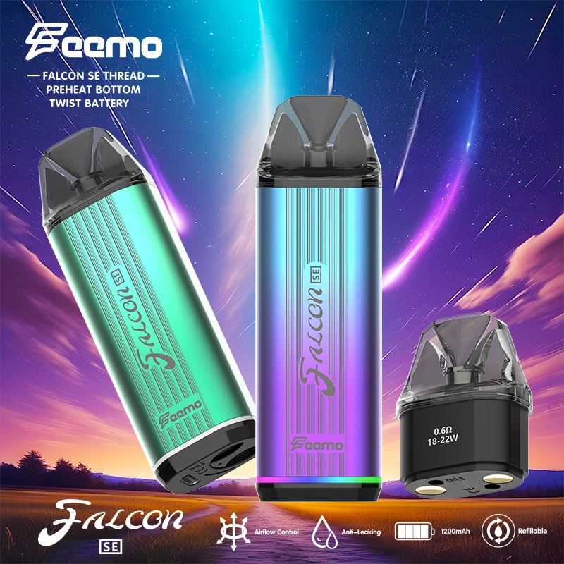 OEM ODM wiederaufladbare Kristall Einweg Feemo Falcon Vape 2ml leer Pod-Zerstäuber mit 1200 mAh Vapor Mod vape Starter Kits Für Großhandel/Lieferant