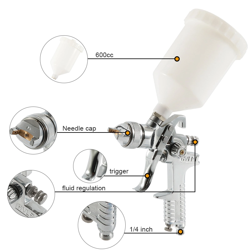 1.2/1.4/1.8/2.0мм пневматического распылителя жидкость HVLP воздуха в автомобиле автомобильной краской распылителя