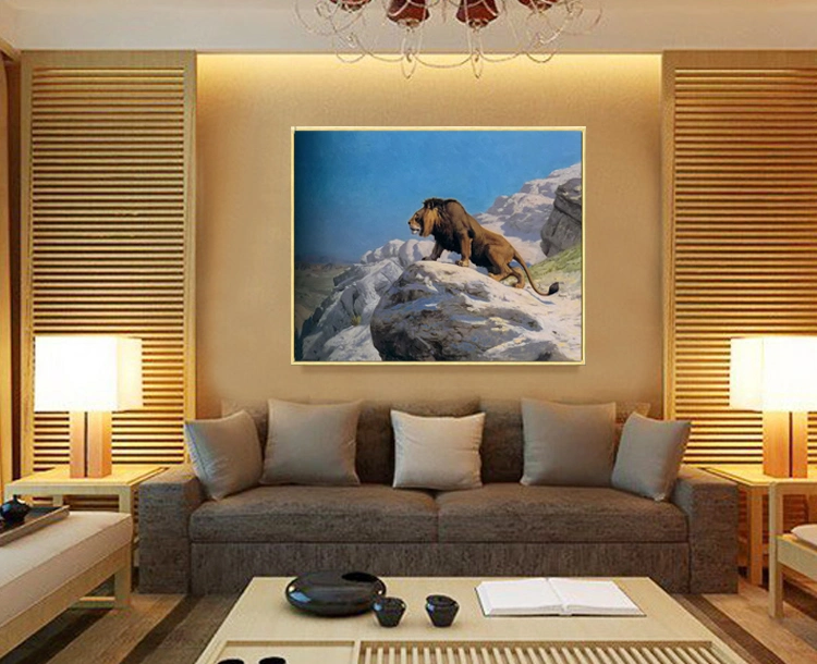 Wholesale/Supplier High quality/High cost performance  Decoration Oil Painting, Home Decoration Painting, Art Painting (lion on the watch)