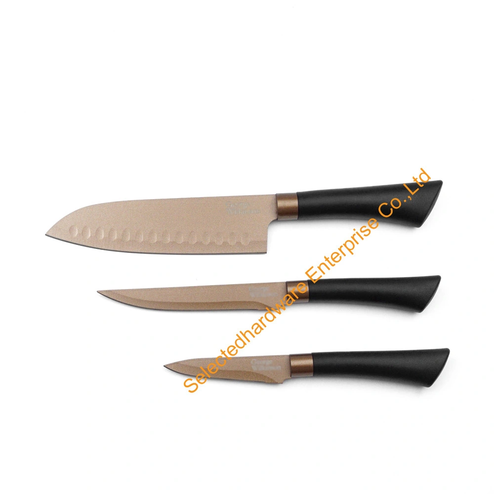 3-Pieces Non-Stick Kitchen Knife Set in Blister Card Packing