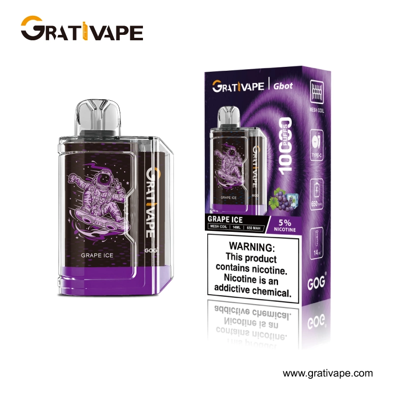 Grativape Gbot Hot Selling 10000 Puffs 5% Nicotine 650mAh Mini Vape E-Cigarette