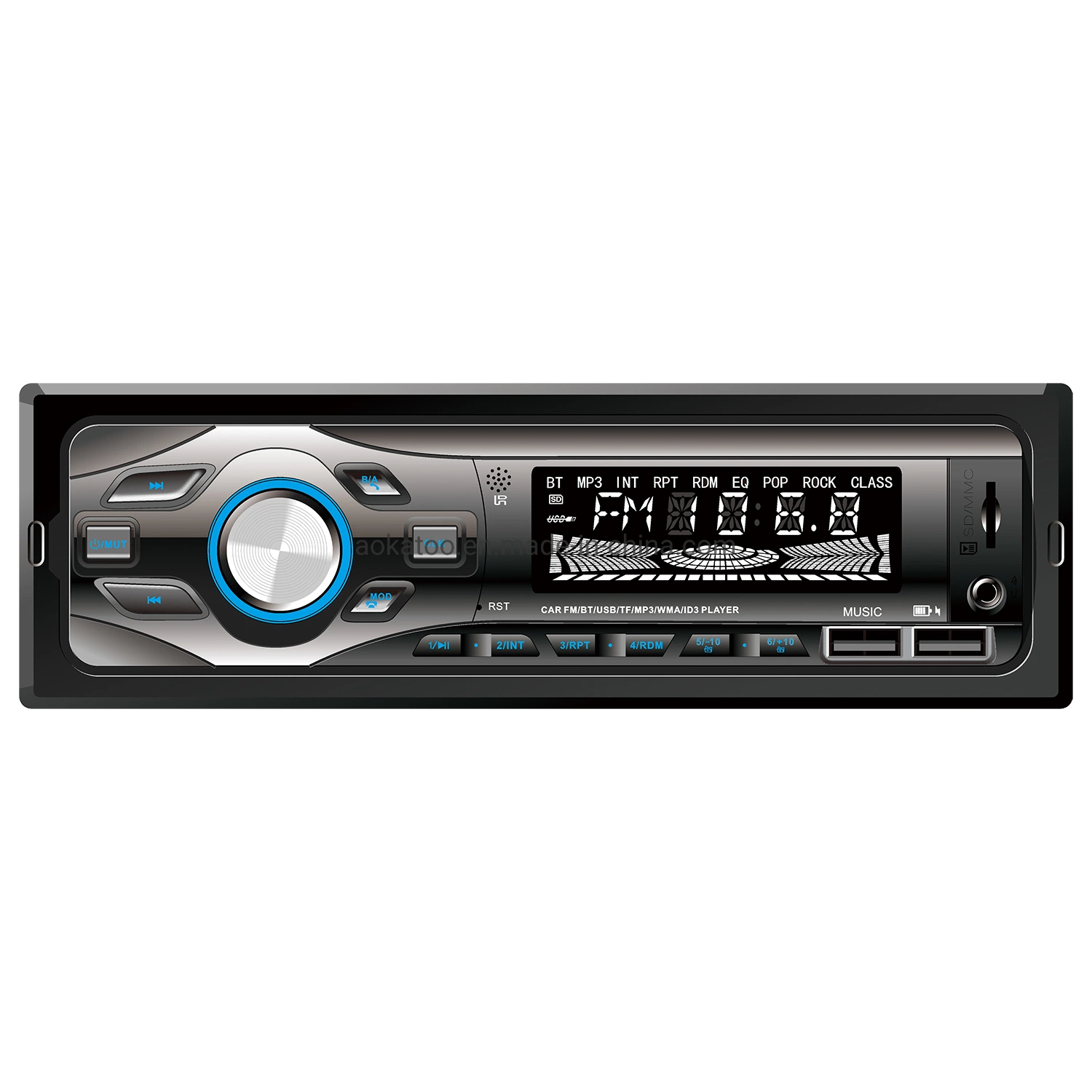 1 DIN Voiture Lecteur MP3 radio FM avec Bluetooth/USB/SD/MMC/AUX/FM