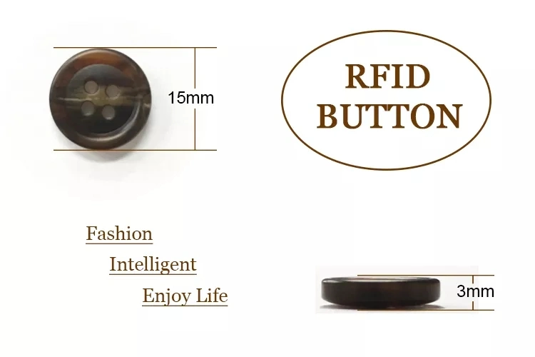 13.56MHz RFID etiquetas pasivas regrabable pequeña etiqueta del botón NFC para prenda