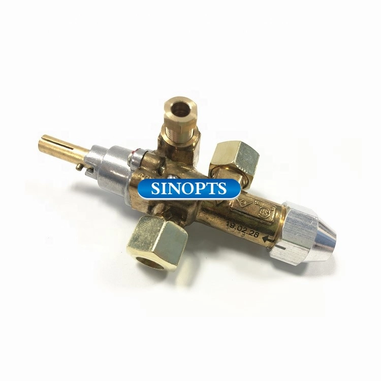 Brass Gas Safety Valve with Nozzle for BBQ Grill Oven Stove