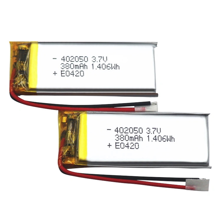 Hot Sale Model 402050 3.7V 380mAh Lithium Polymer Battery