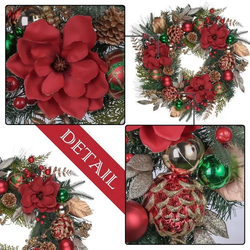 Xmas Door Wreath LED Light Decoration Gifts