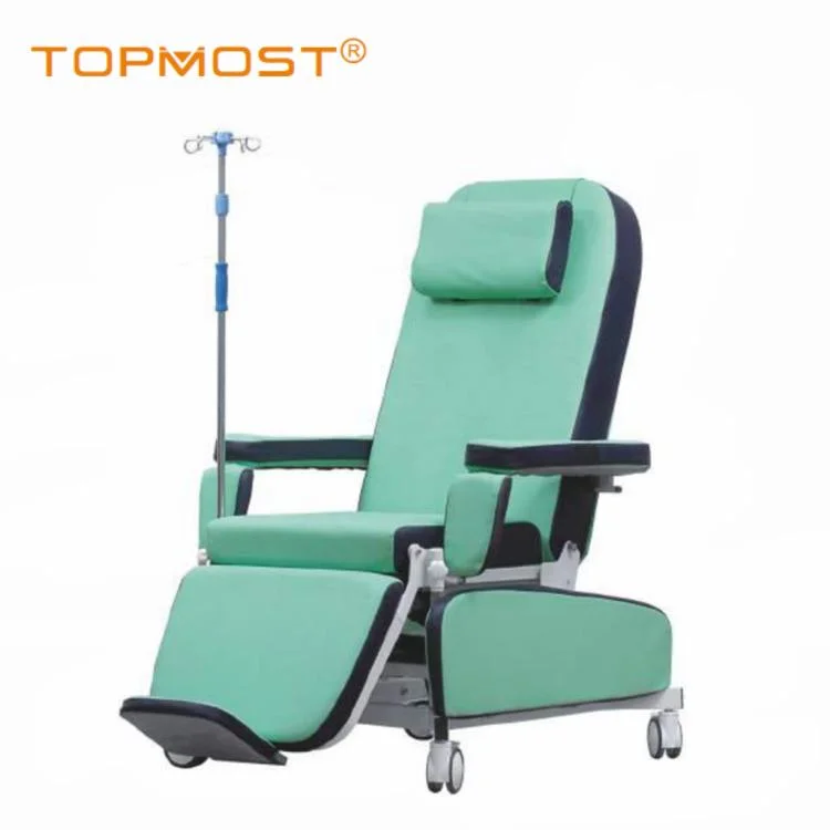 Ajuste manual del hospital la hemodiálisis sillón silla con reposabrazos de tratamiento de diálisis reposar la infusión