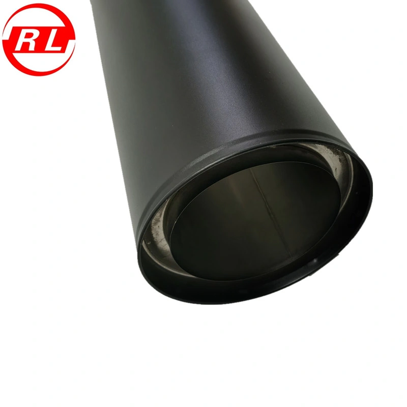 Black Painted Twin Wall Straight Pipe with Insulation