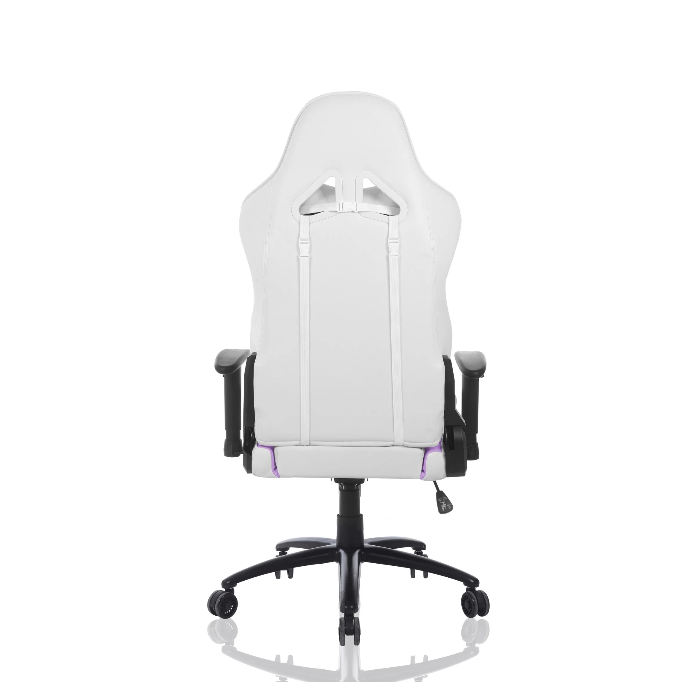 Chaise de jeu vidéo personnalisée de couleur violette avec base en métal.