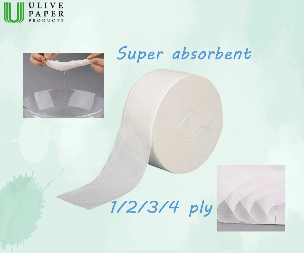 Ulive Papier toilette en rouleau jumbo de haute qualité, ultra doux et vierge