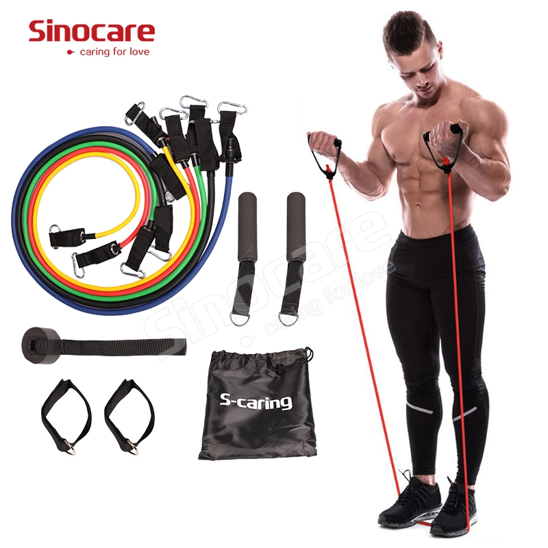 Sincoare Tubes Exercise 11 PCS Resistance Bands, Body Building Accessories Heavy Duty Resistance Band Set