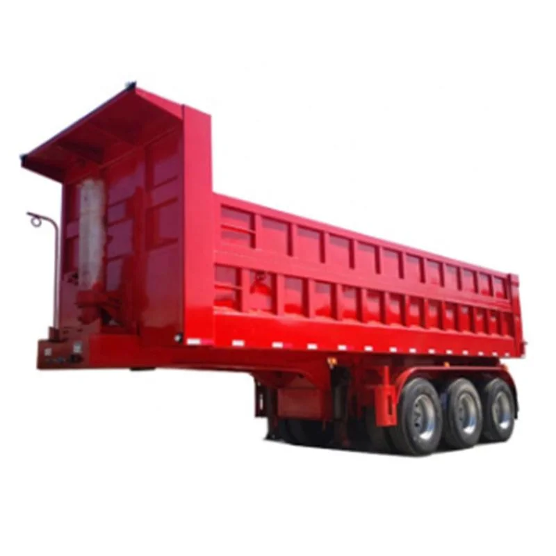Heavy Duty 3 Axle 60 Ton Rear Dump Tipper Semi Trailer Truck Hydraulic Lifting Axles for Coal Transportation