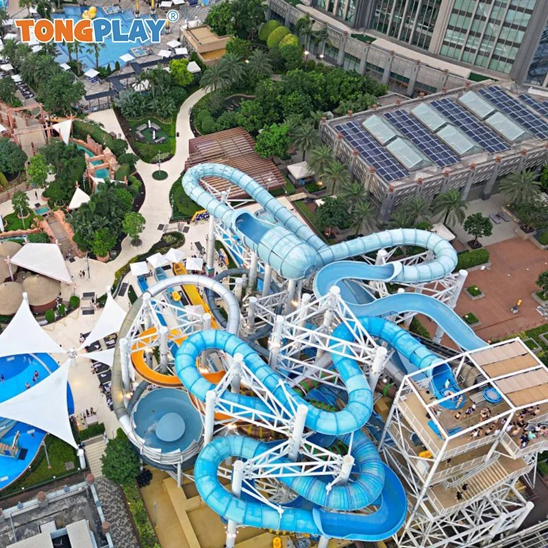 Fiberglass Water Slides Play Spiral Slide Aquatic Amusement Equipment