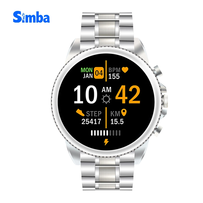 C08 Mayoristas Simba Smartwatch Round Touch 1,28inch Reloj deportivo impermeable Negro