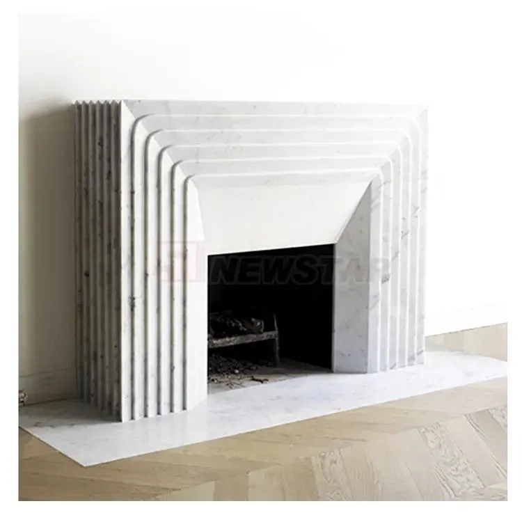 Newstar Stone Indoor Decoration Modern Luxury Italian White Marble Fireplace Mantel Marble Fireplace