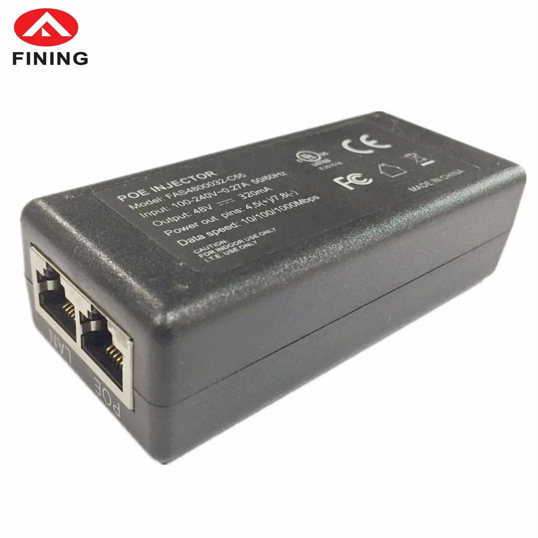 PoE Ethernet Network Desktop 48V 0,5A 24W 1000mbp AC DC Adaptador de alimentación Active Poe