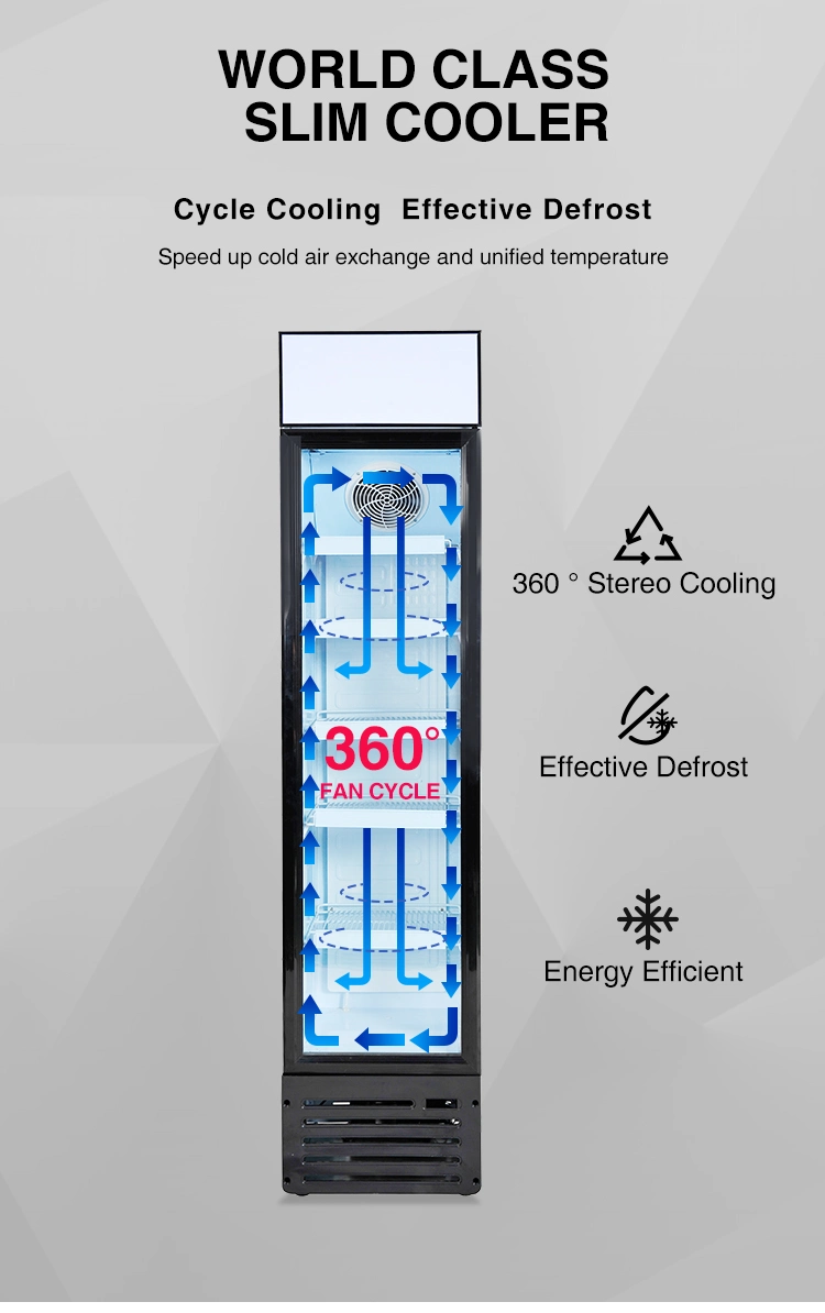 High quality/High cost performance  Upright Single Glass Door Refrigerator Mini Fridge Electrical Fridge