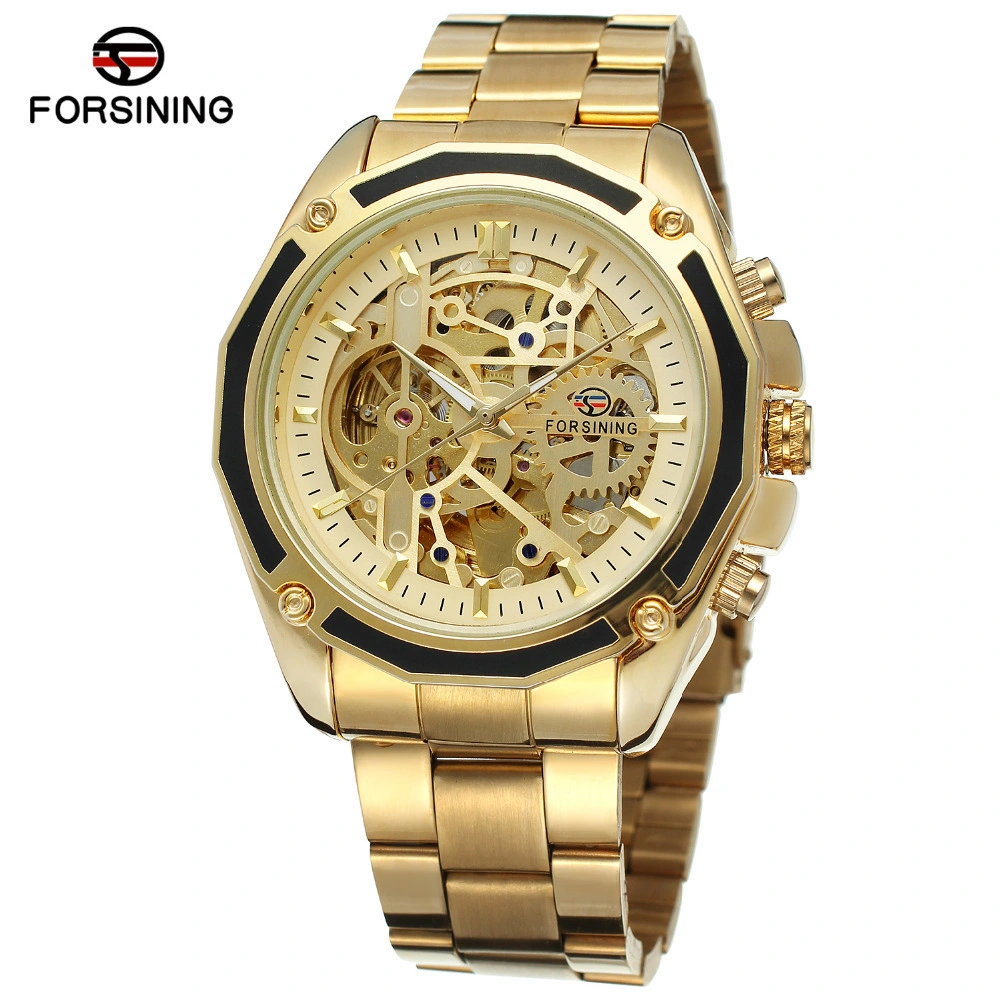 Winner Men Top Brand Luxury Transparent Fashion Diamond Luminous Gear Movement Royal Design Male Mechanical Skeleton Wrist Watch