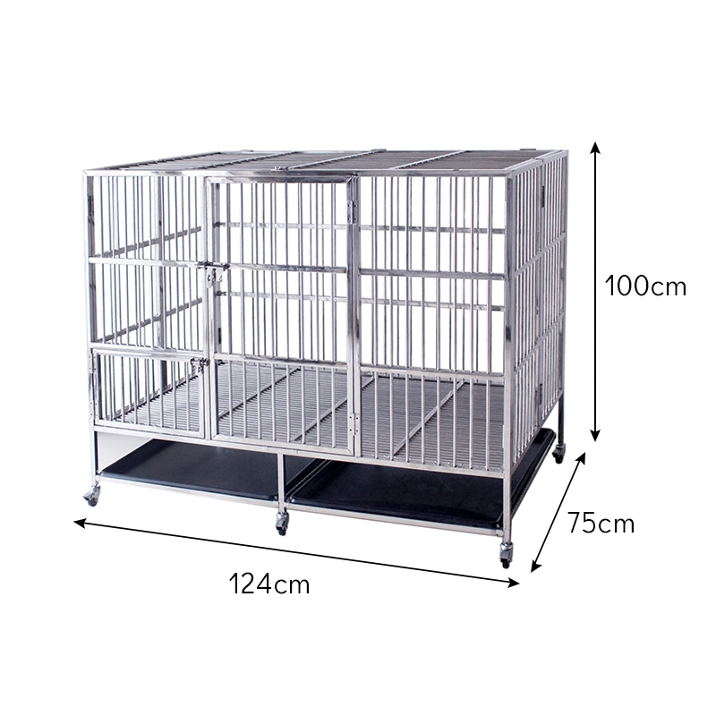 Wear-Resistant durables de grande taille des cages à tube carré en acier inoxydable à usage intensif de transporteurs PET pour les chiens
