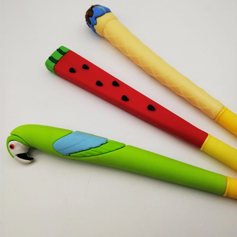 أقلام مطاطية على شكل حيوان وفواكه وقلم جديد مخصص بالنسبة للأطفال والأقلام لطيف