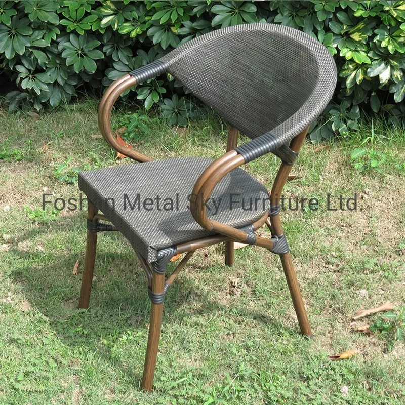 Outdoor Aluminum Wooden Garden Hotel Patio Armchair Teslin Rattan Chair