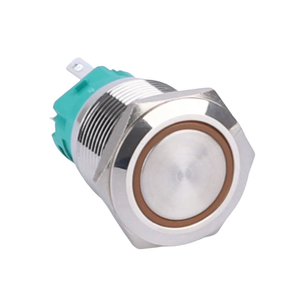 19mm Waterproof 5pin 12V Blue LED Illuminated on off Switch Momentary Push Button