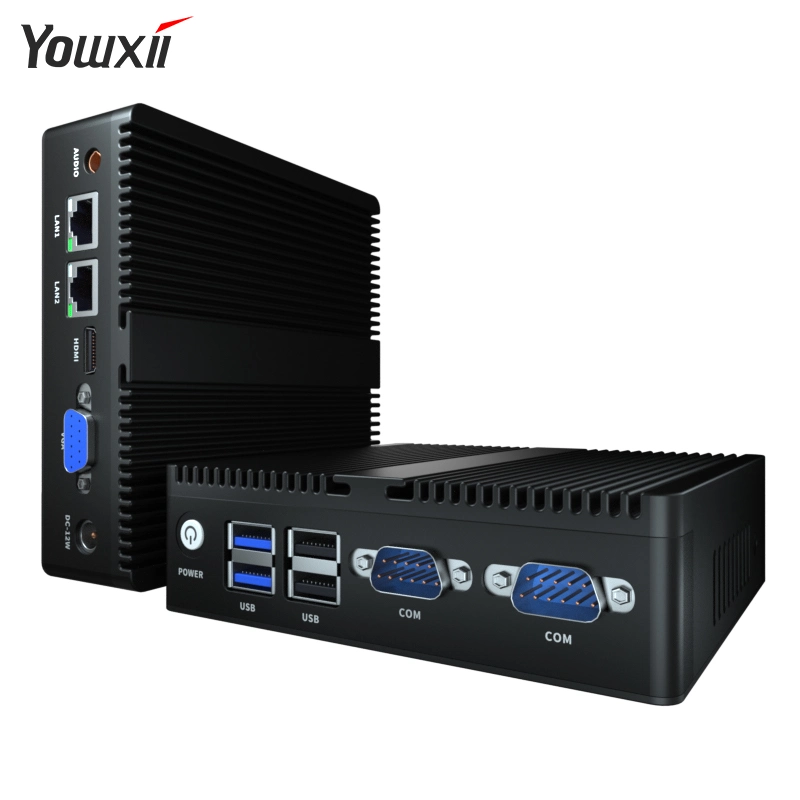 Mini PC J1900 CPU Fanless 2 X SODIMM DDR4 RAM M. 2 2280 SSD USB*6 Dp+HDMI+VGA Industrial Computer