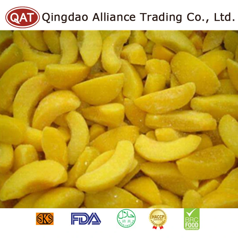 Non OGM Fruits surgelés IQF pêche jaune coupes avec qualité Premium