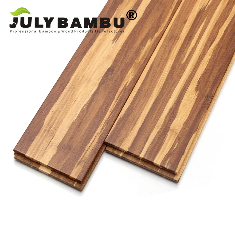 Durable Click Lock 100% Solid Bamboo Floors Tiger Stripe Strand Woven Bamboo Flooring