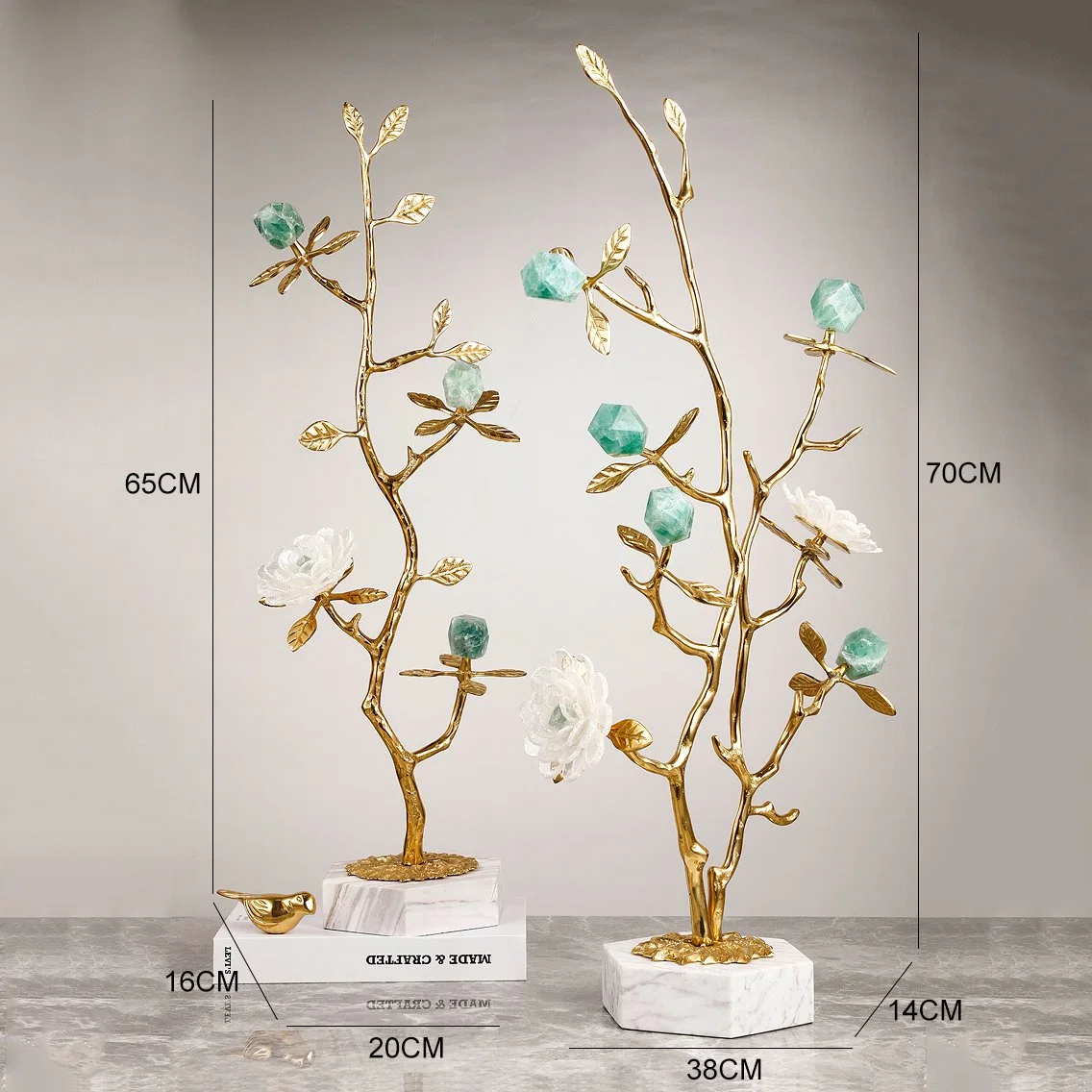 Nordic Home Decoration Pieces Living Room Ornamentos Natural Crystal Stone Flower Crafts Deco