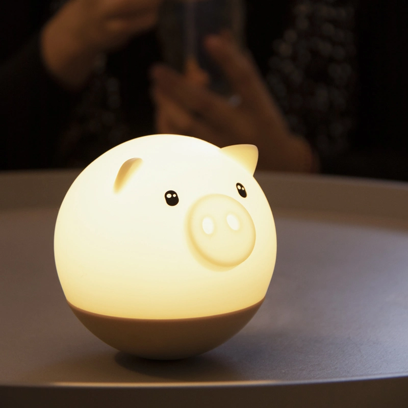 Round Pig Remote Control Silicone Night Light Other LED Interior Lighting