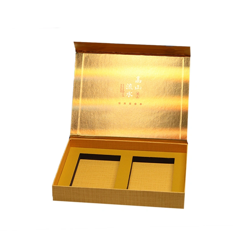 Four Colors Printed Luxury Tea Gift Packing Box with Gold Paper