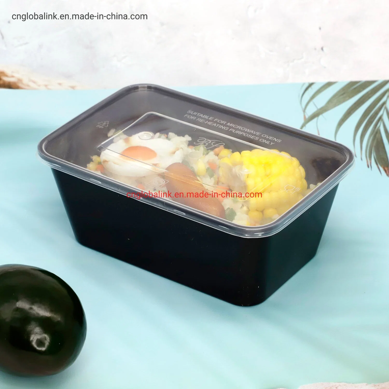 Contenedor de plástico de los alimentos tomar alimentos Box Lunch Box 800 ml de una plaza