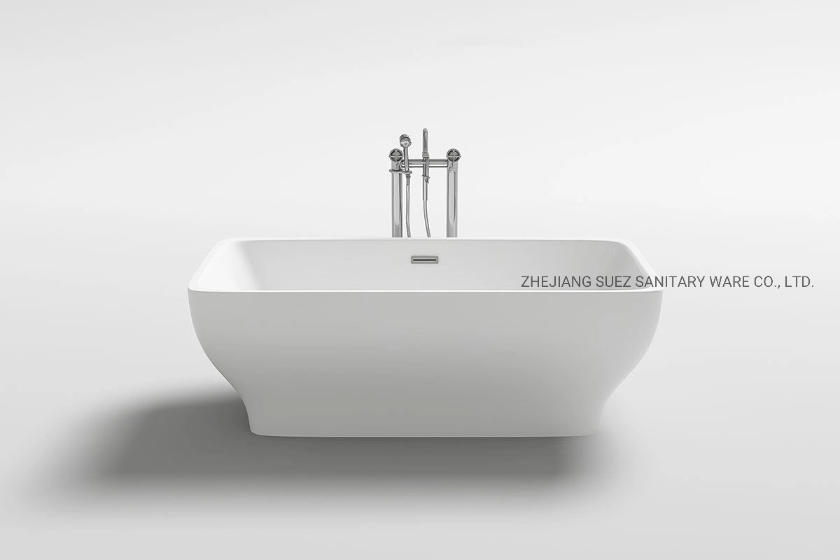 Square Shape Soaking Bath Tub Acrylic Bathtub for Bathroom Shower