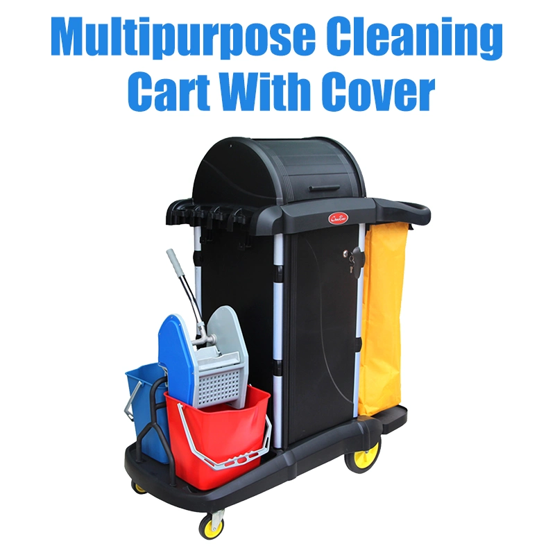 Plastic Multipurpose Restaurant Hotel Service Cleaning Trolley Cart