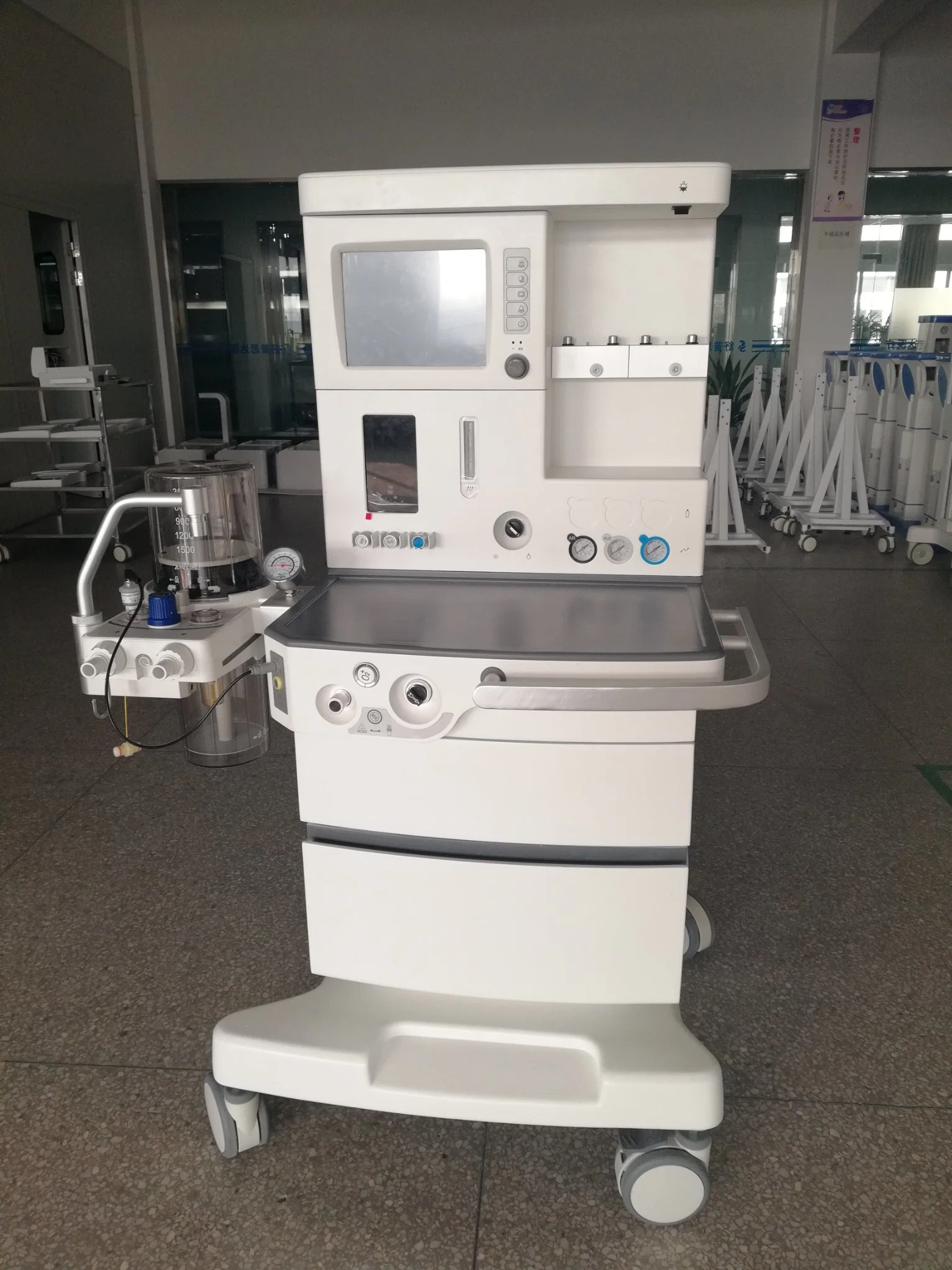 Hospital Medical Surgical Apparatus Anaesthesia Device Anesthesia Machine with Three Drawers and Two Vaporizers