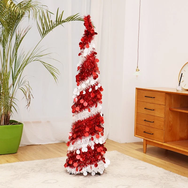 Hot Sale 5FT Pop up pliable de guirlandes de Noël arbre avec balles en plastique Arbre de Noël artificiel