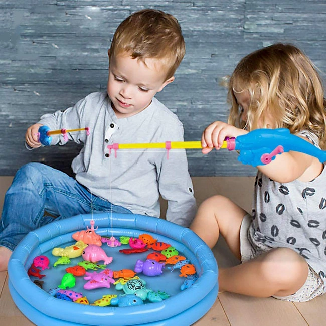 Kids Interesting Fishing Game Set Plastic Summer Toy Set Interesting Fishing Game with Rich Accessories