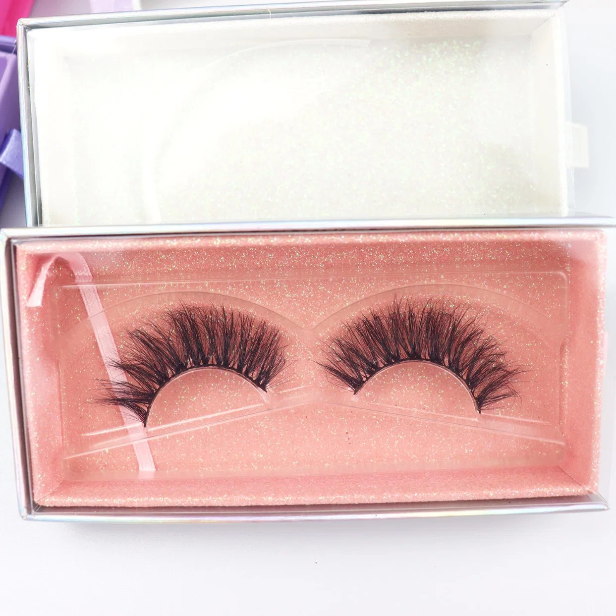 Jintong 25mm 3D Natural Faux Mink pestañas de seda glamorosa Maquillaje Eyelashes