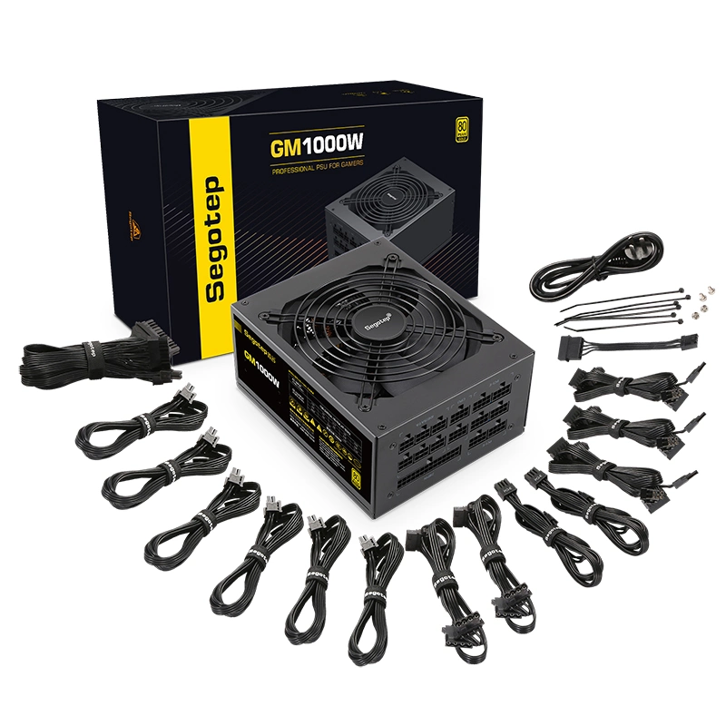 OEM-Manufacturer-Thickened DC Cable and Big Current Gold-Plated Terminals-1000W Modular 80 Plus Gold Gaming Computer Power Supply