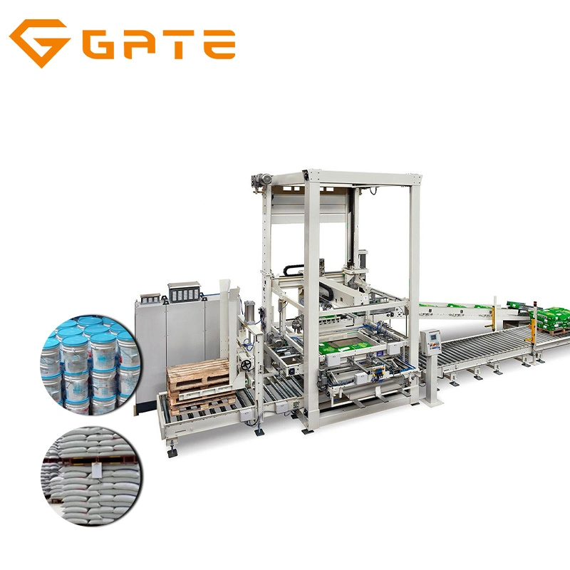 Gate 80kg Load Robotic Palletizer Fanuc Automatic Pallet Stacking Robot Palletizer