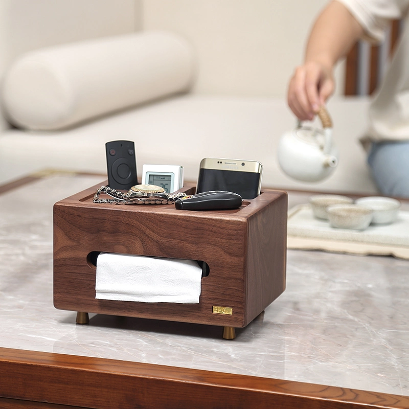 Solid Walnut Multifunctional Storge Tissue Gift Box