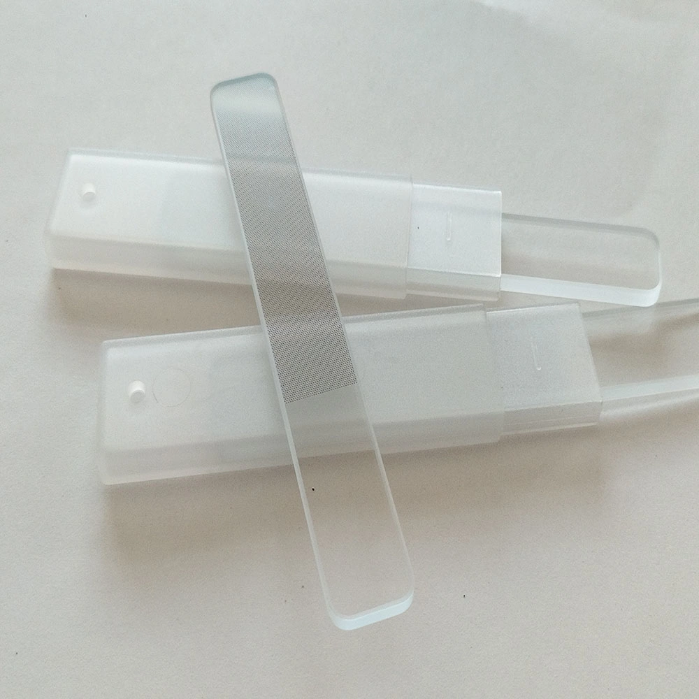 Professionelle Private Label Custom Durable Nano Glas Nail Buffer Datei Shiner Glas Nail Feile mit Kunststoff-Box